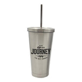 450ml latte straw sublimation bottle silver